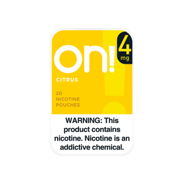 on! Citrus 4mg mini nicotine pouches can