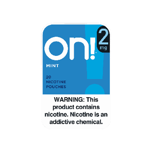 on! Mint 2mg mini nicotine pouches can