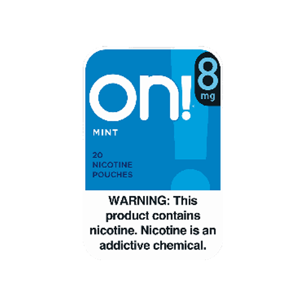 on! Mint 8mg mini nicotine pouches can
