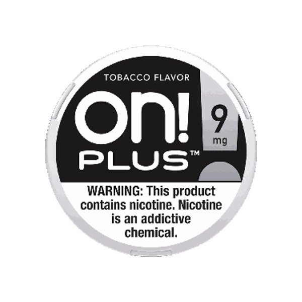on! Plus Tobacco 9mg slim nicotine pouches can
