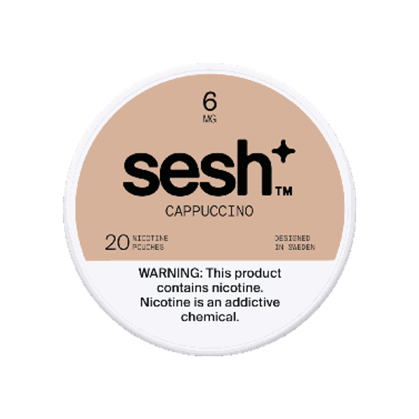 SESH Sesh+ Cappuccino 6mg slim nicotine pouches can