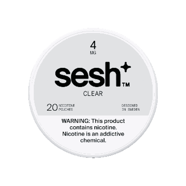 SESH Sesh+ Clear 4mg slim nicotine pouches can