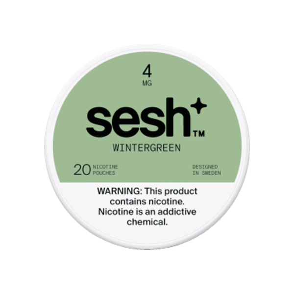 SESH Sesh+ Wintergreen 4mg slim nicotine pouches can