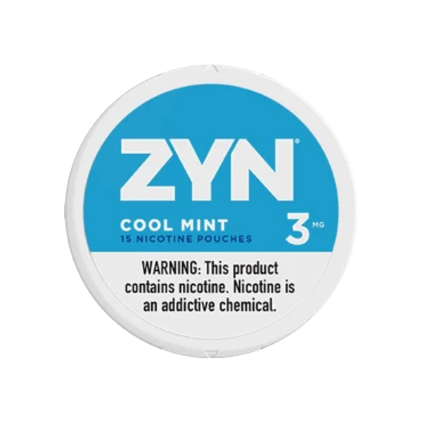 ZYN Cool Mint 3mg mini nicotine pouches can