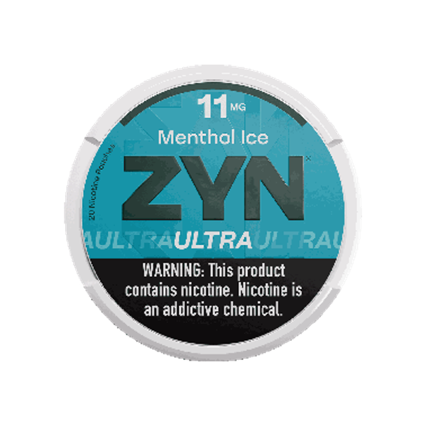 ZYN Ultra Menthol Ice 11mg moist nicotine pouches can