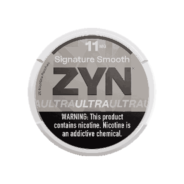 ZYN Ultra Signature Smooth 11mg moist nicotine pouches can