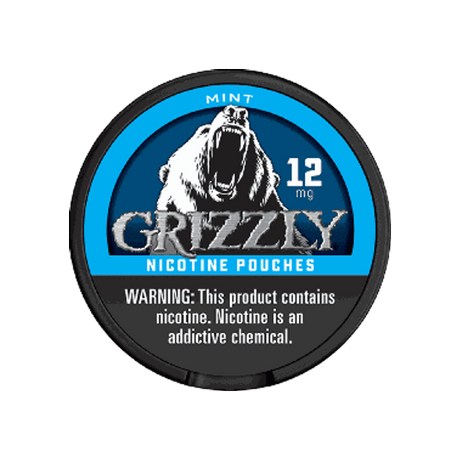 Grizzly Mint 12mg slim nicotine pouches can