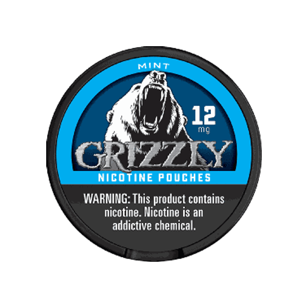 Grizzly Mint 12mg slim nicotine pouches can