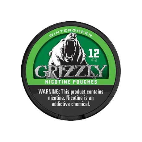 Grizzly Wintergreen 12mg slim nicotine pouches can
