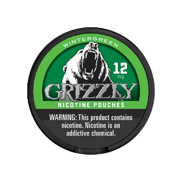 Grizzly Wintergreen 12mg slim nicotine pouches can