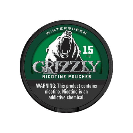 Grizzly Wintergreen 15mg slim nicotine pouches can