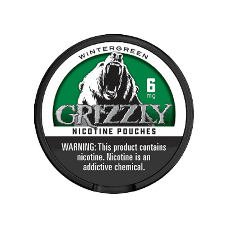 Grizzly Wintergreen 6mg slim nicotine pouches can