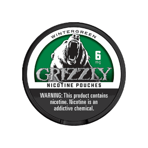Grizzly Wintergreen 6mg slim nicotine pouches can