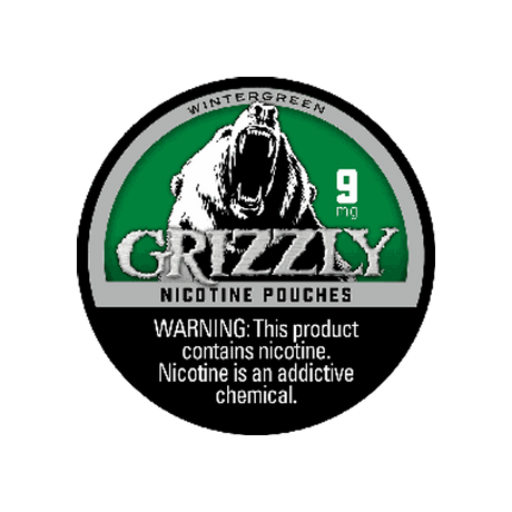 Grizzly Wintergreen 9mg slim nicotine pouches can