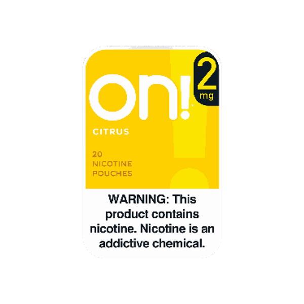 on! Citrus 2mg mini nicotine pouches can