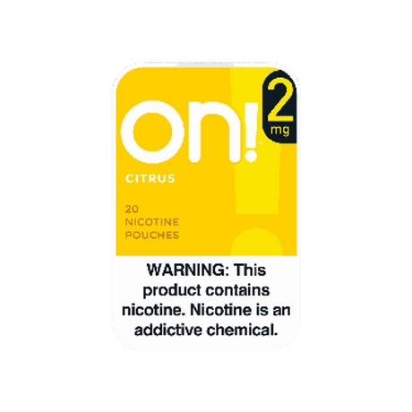 on! Citrus 2mg mini nicotine pouches can