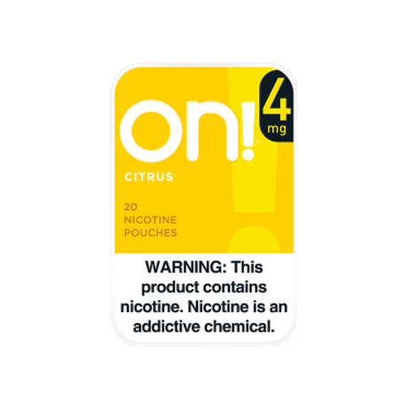on! Citrus 4mg mini nicotine pouches can