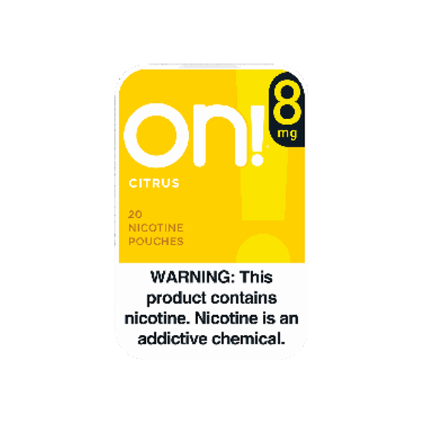 on! Citrus 8mg mini nicotine pouches can