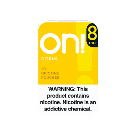 on! Citrus 8mg mini nicotine pouches can