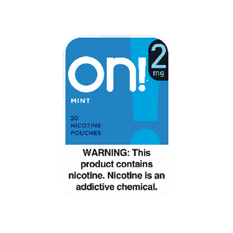 on! Mint 2mg mini nicotine pouches can