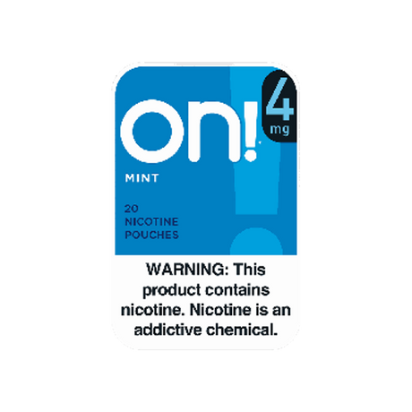 on! Mint 4mg mini nicotine pouches can