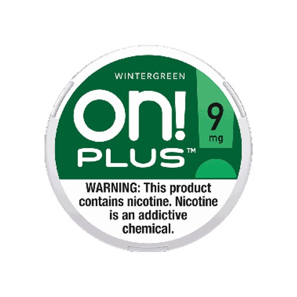 on! Plus Wintergreen 9mg slim nicotine pouches can