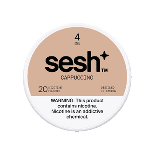 SESH Sesh+ Cappuccino 4mg slim nicotine pouches can