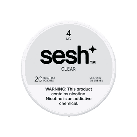 SESH Sesh+ Clear 4mg slim nicotine pouches can