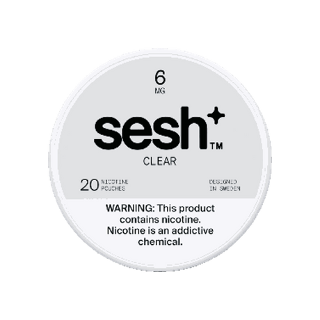 SESH Sesh+ Clear 6mg slim nicotine pouches can