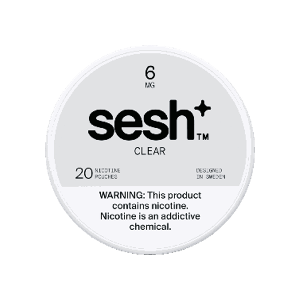 SESH Sesh+ Clear 6mg slim nicotine pouches can
