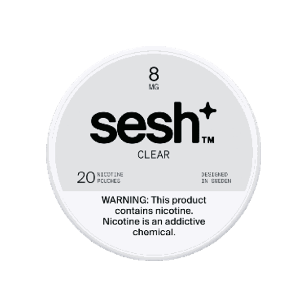 SESH Sesh+ Clear 8mg slim nicotine pouches can