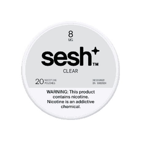 SESH Sesh+ Clear 8mg slim nicotine pouches can