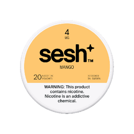 SESH Sesh+ Mango 4mg slim nicotine pouches can