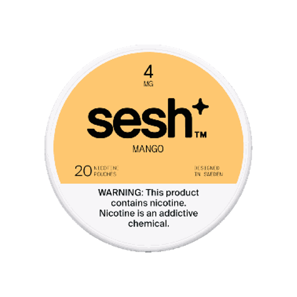 SESH Sesh+ Mango 4mg slim nicotine pouches can
