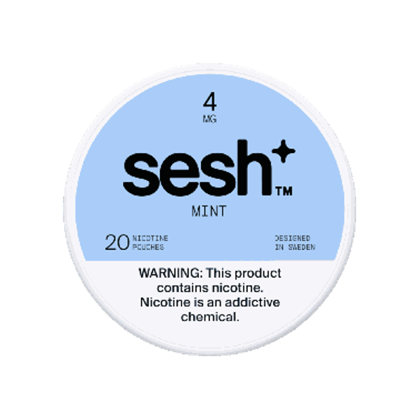 SESH Sesh+ Mint 4mg slim nicotine pouches can