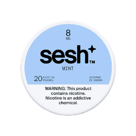 SESH Sesh+ Wintergreen 8mg slim nicotine pouches can