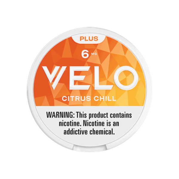 VELO Plus Citrus Chill 6mg slim nicotine pouches can