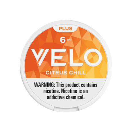 VELO Plus Citrus Chill 6mg slim nicotine pouches can