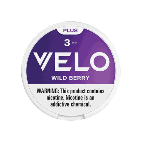 VELO Plus Wild Berry 3mg slim nicotine pouches can