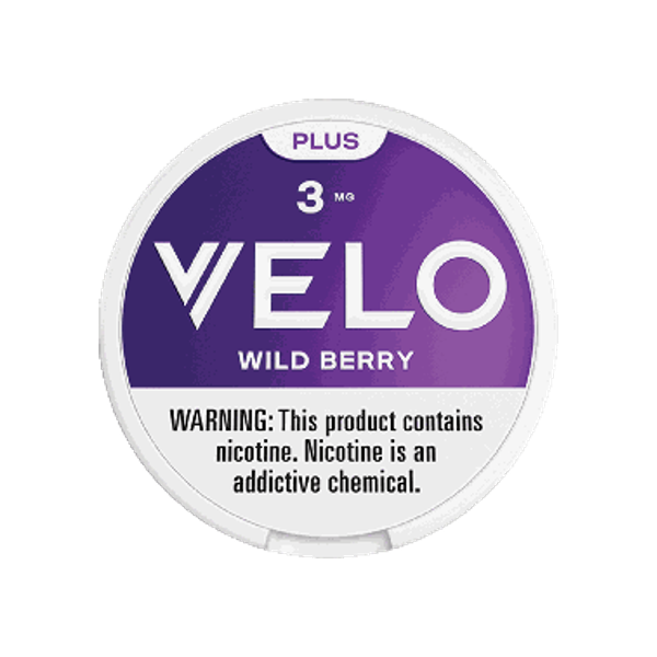 VELO Plus Wild Berry 3mg slim nicotine pouches can