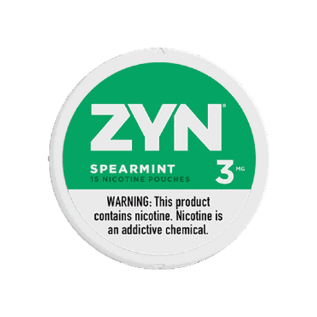 ZYN Spearmint 3mg mini nicotine pouches can
