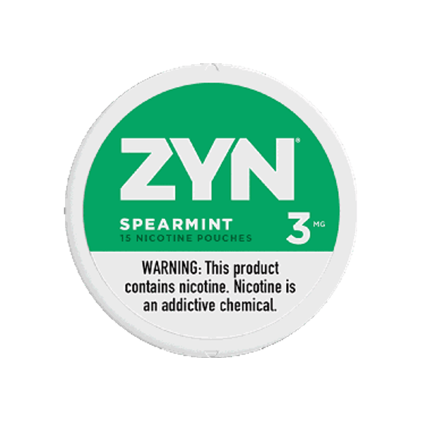 ZYN Spearmint 3mg mini nicotine pouches can
