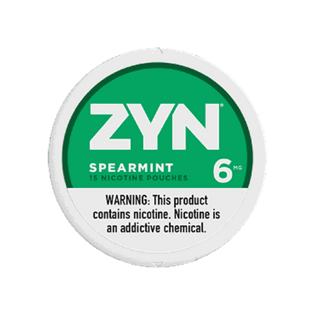 ZYN Spearmint 6mg mini nicotine pouches can