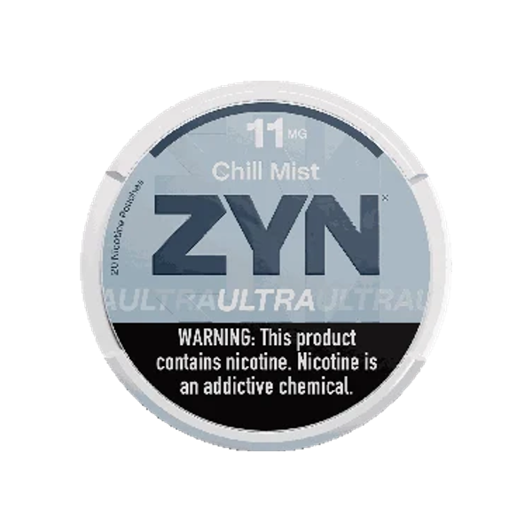 ZYN Ultra Chill Mist 11mg moist nicotine pouches can