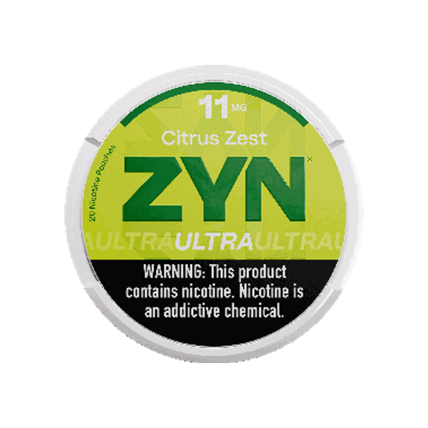 ZYN Ultra Citrus Zest 11mg moist nicotine pouches can