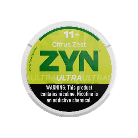 ZYN Ultra Citrus Zest 11mg moist nicotine pouches can